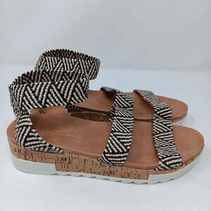 Catherine Malandrino Women's Tan Ankle Strap Espadrille Wedge Sandals